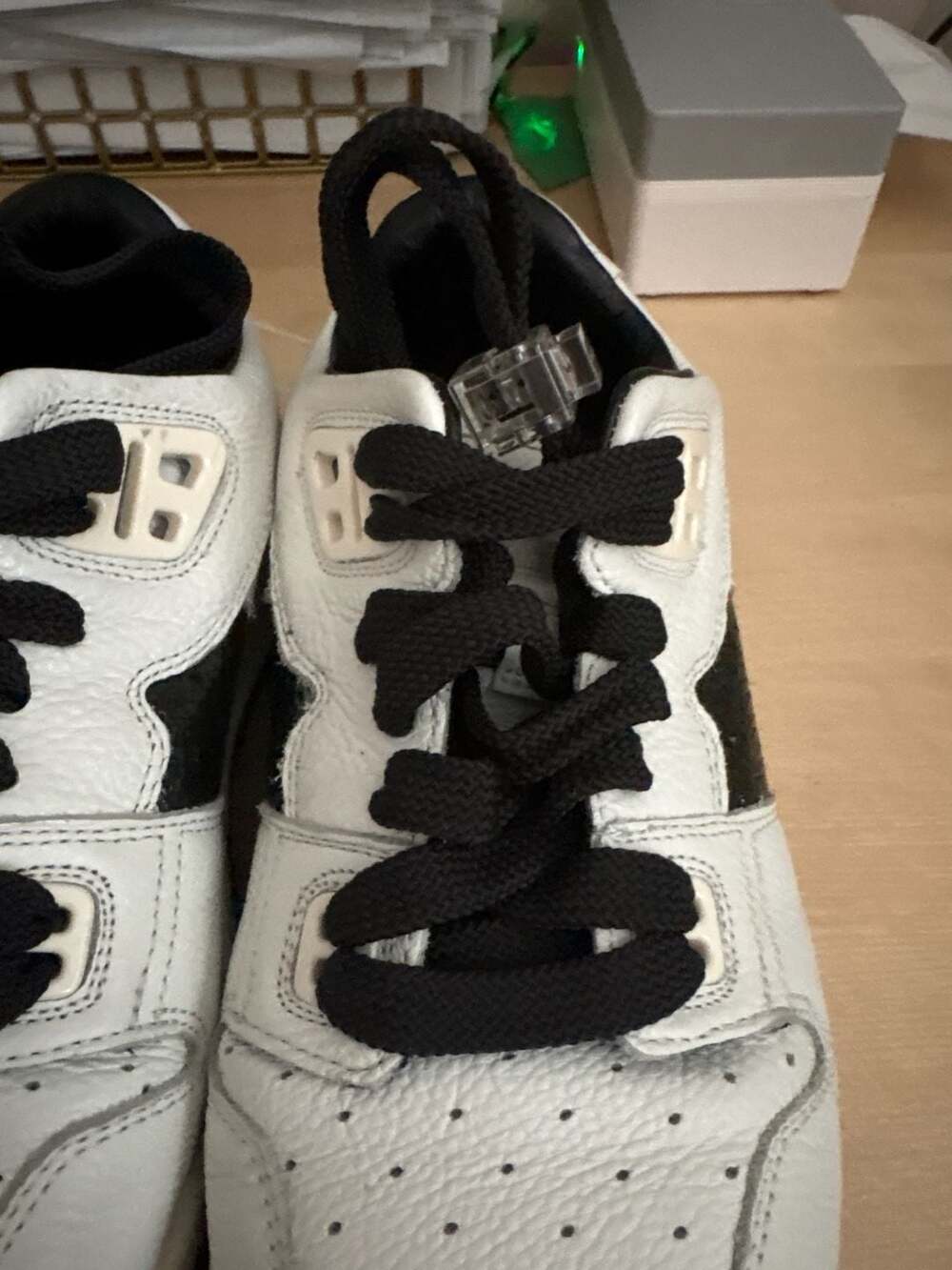 Acne Studios 08STHLM Low White Black Sneakers - Picture 3 of 14